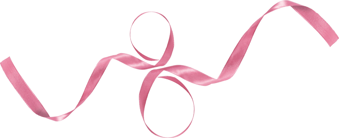 Pink ribbon curl design on transparent background for creative projects