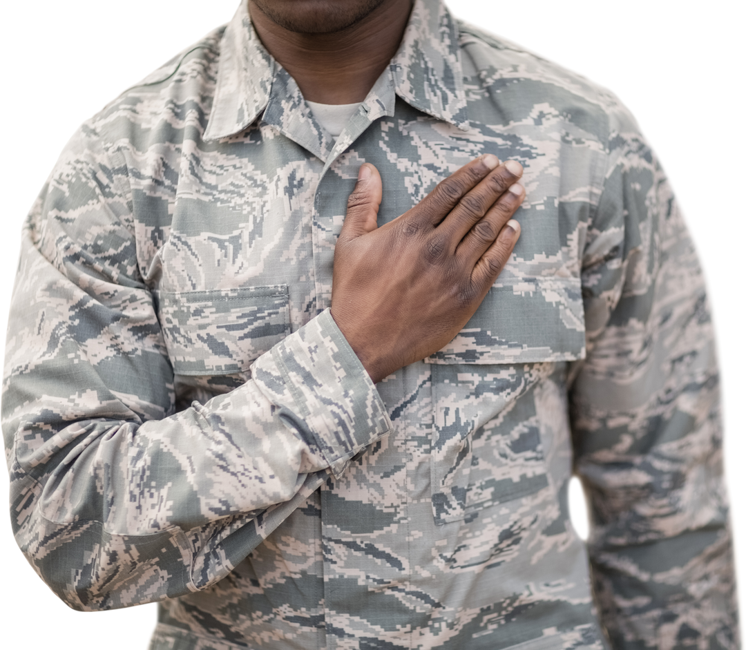 African American Male Soldier Saluting Transparent - Download Free Stock Images Pikwizard.com