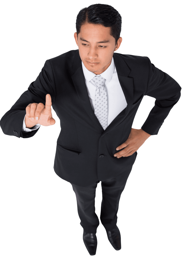 Transparent Businessman Pointing Touch Technology Interface