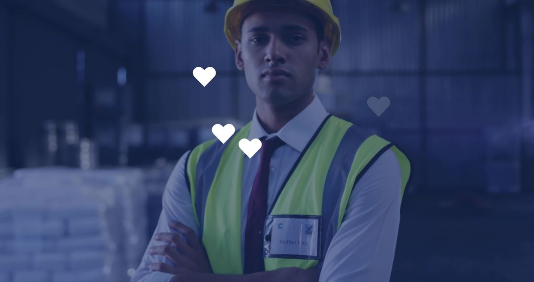 Confident Site Supervisor in Warehouse Environment with Safety Gear