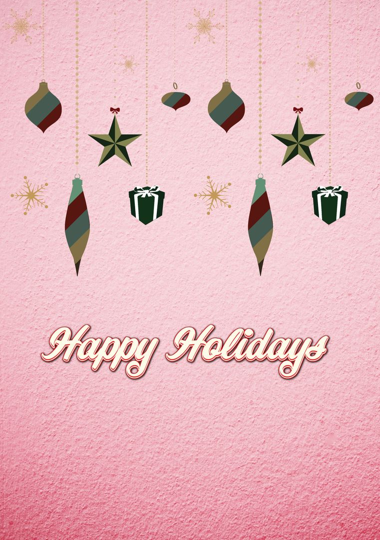 Festive Typography over Christmas Decorations