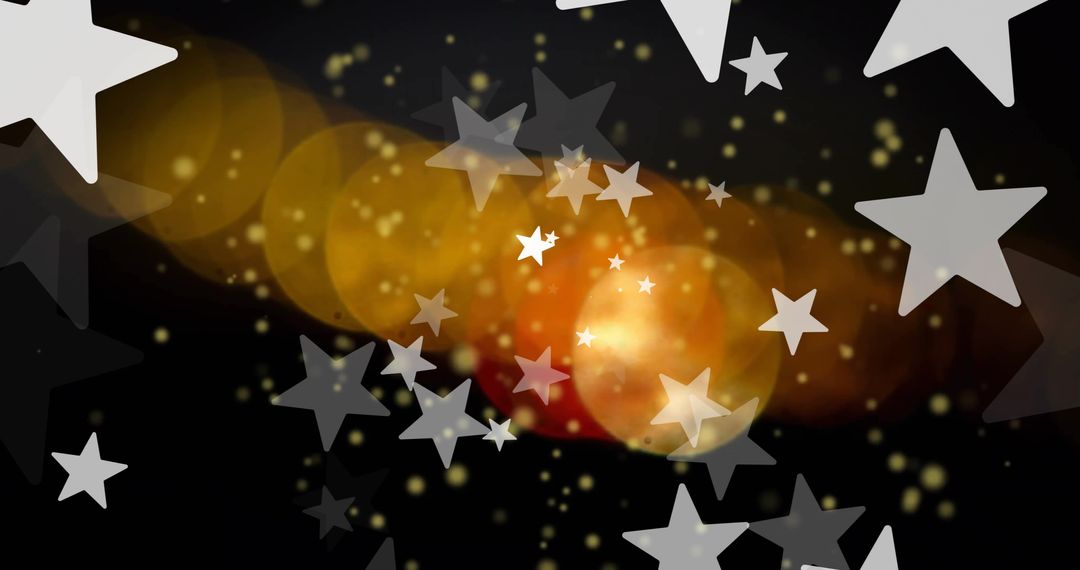 Stars and Bokeh Lights for Celebration and Success Concept