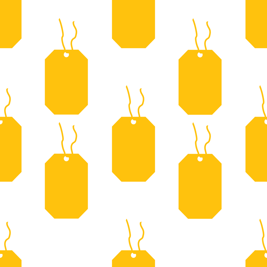 Yellow Tag Pattern Vector on Transparent Background