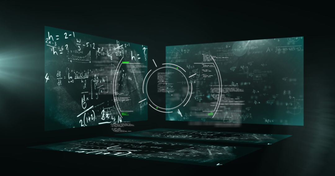 Futuristic Data Analysis Interface with Abstract Data Stream