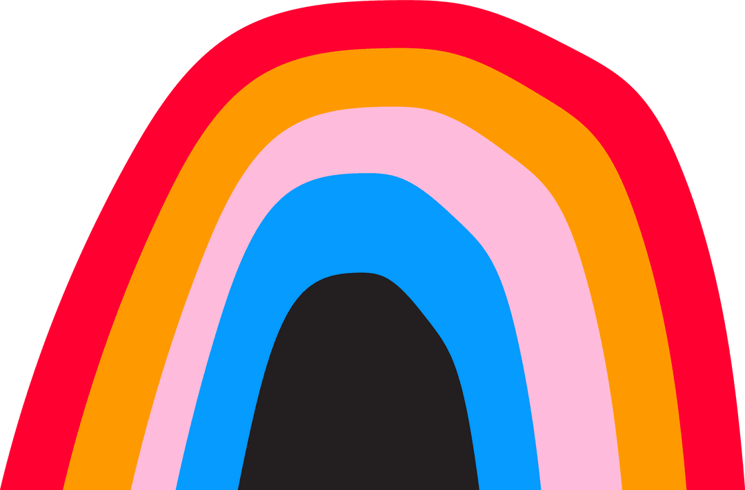 Transparent Rainbow Arches in Flat Modern Design