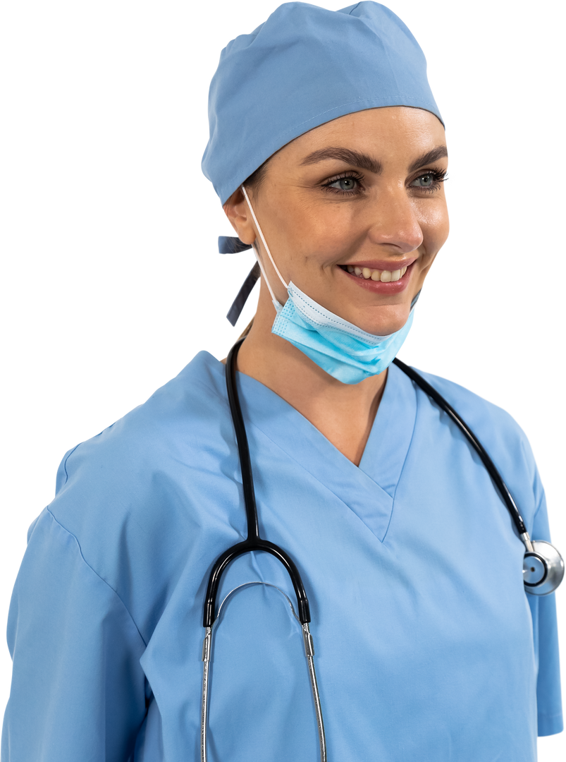 Smiling Female Healthcare Worker with Stethoscope on Transparent Background - Download Free Stock Images Pikwizard.com