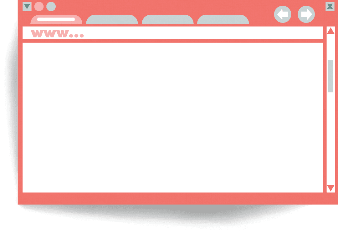 Illustration of Digital Web Browser Interface on Transparent Background