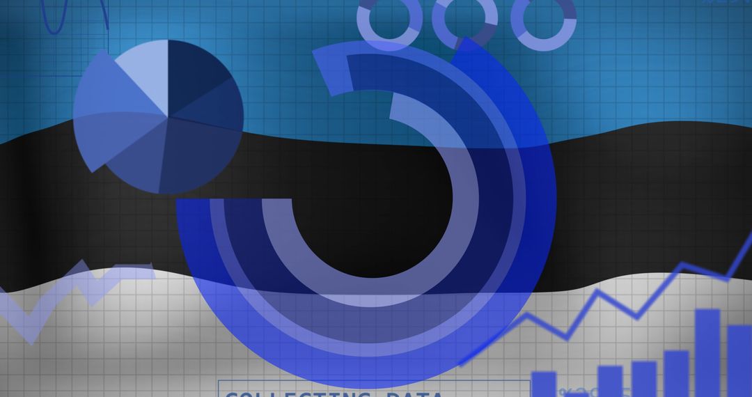 Data Analytics and Finance Concept with Estonian Flag