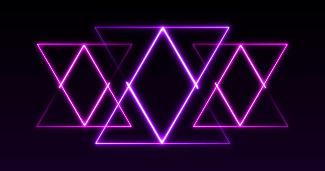 Abstract Neon Triangles Glowing with Vibrant Pink Hue