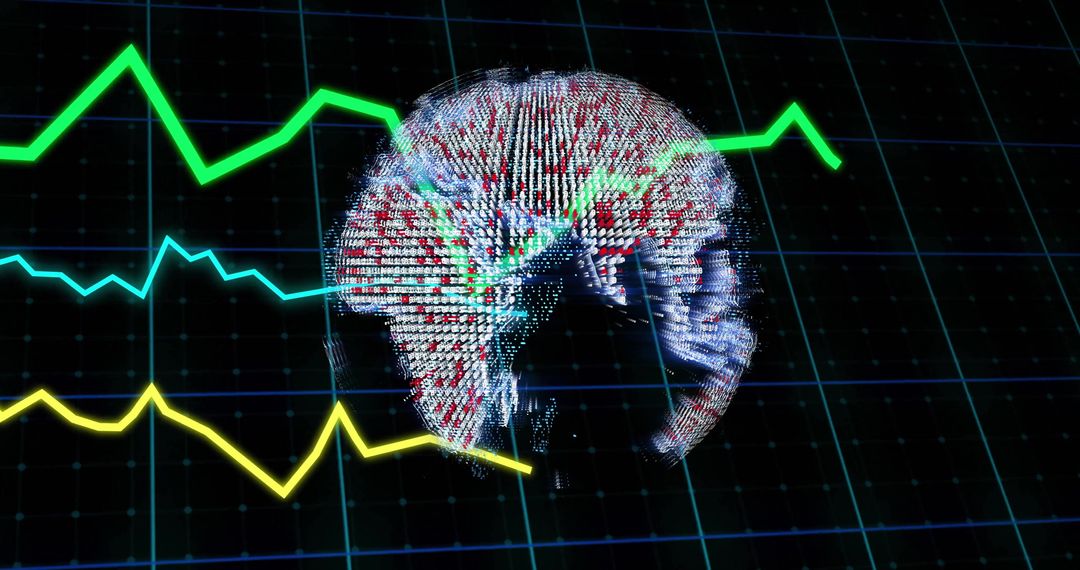 Global Economy Concept with Dynamic Line Graph and Rotating World