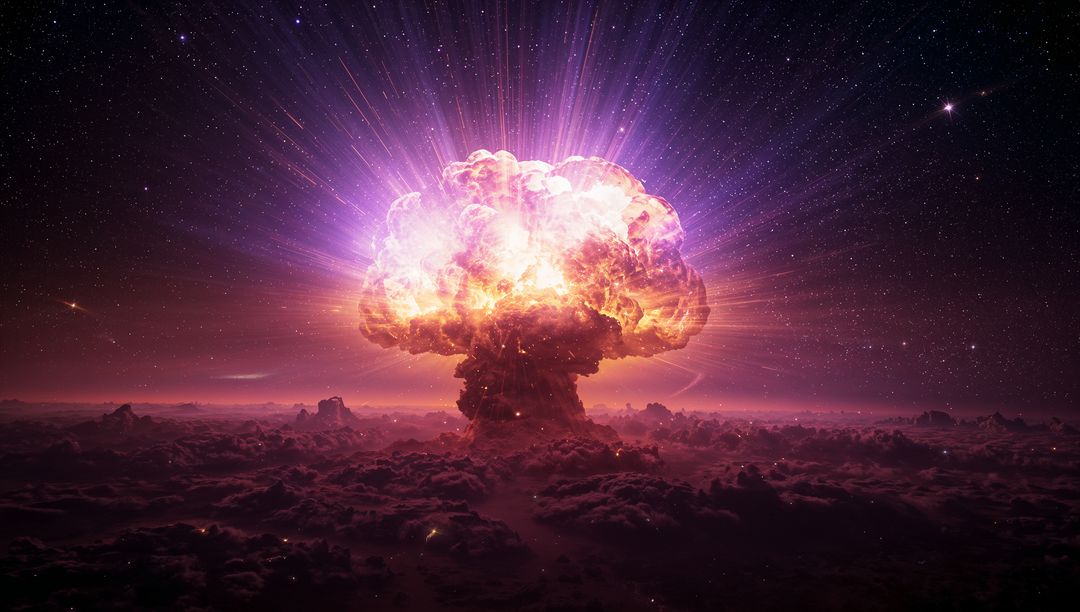 Vivid Cosmic Explosion Mushroom Cloud Over Celtic Horizon