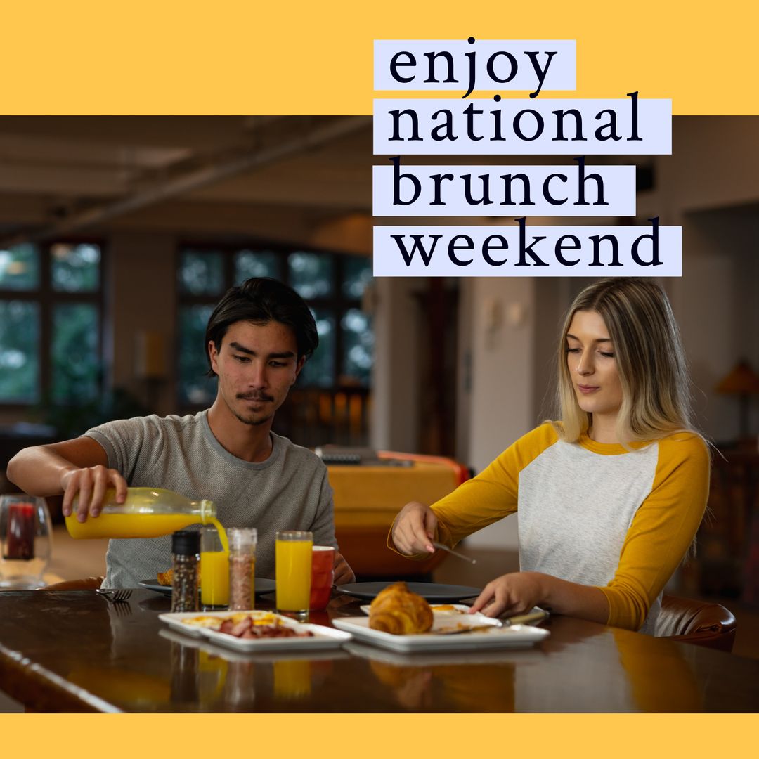Couple Enjoys Multicultural Brunch Together at Home