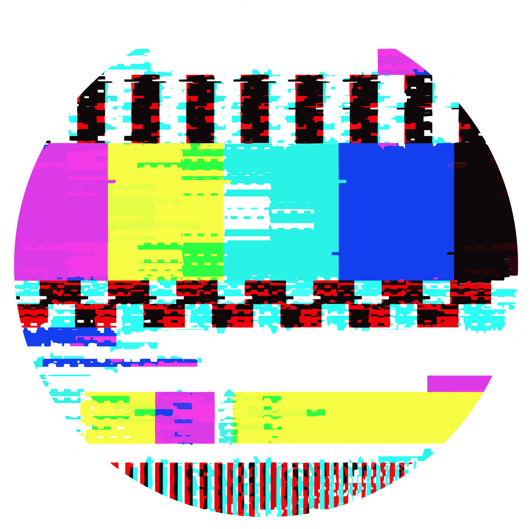 Colorful Glitch Glitching Over Transparent Backdrop with Copy Space