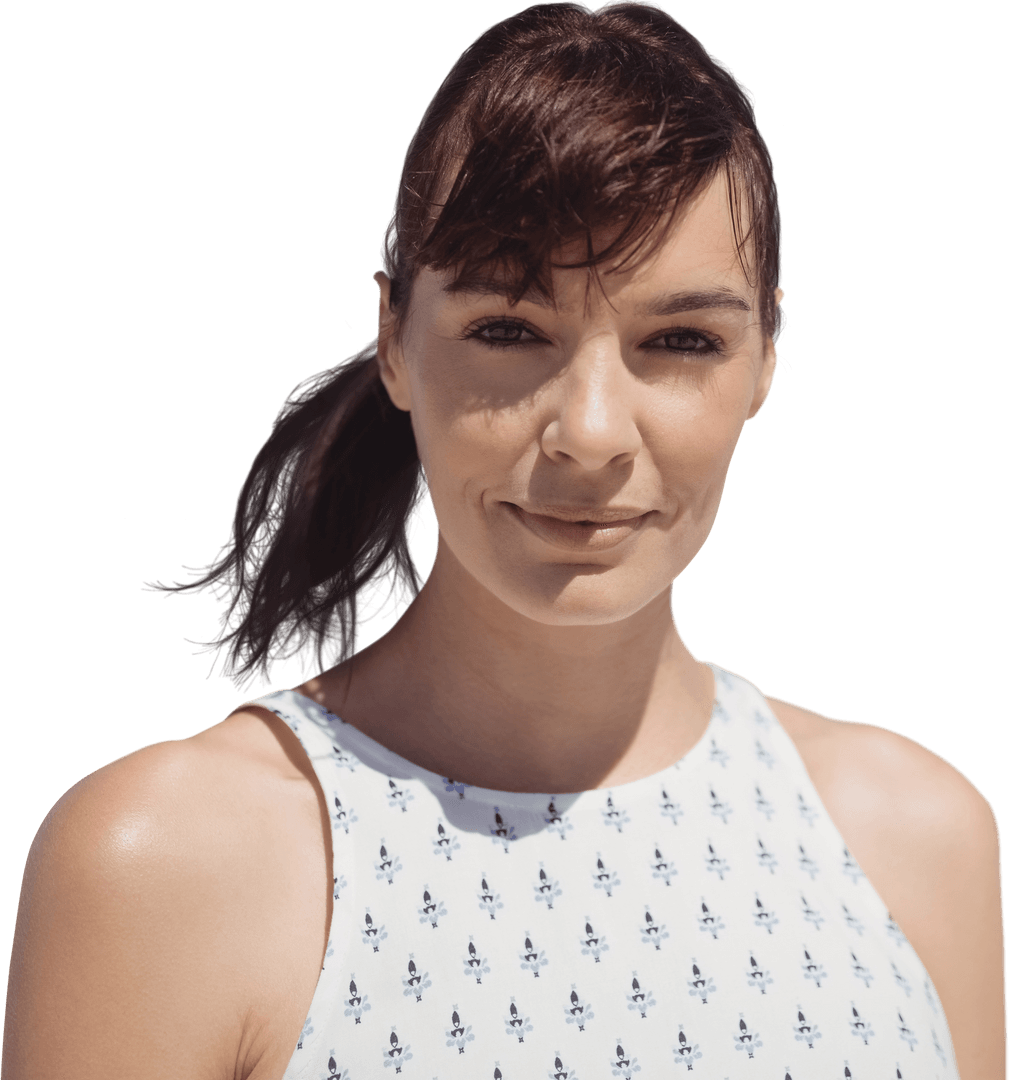 Smiling Woman Isolated on Transparent Background