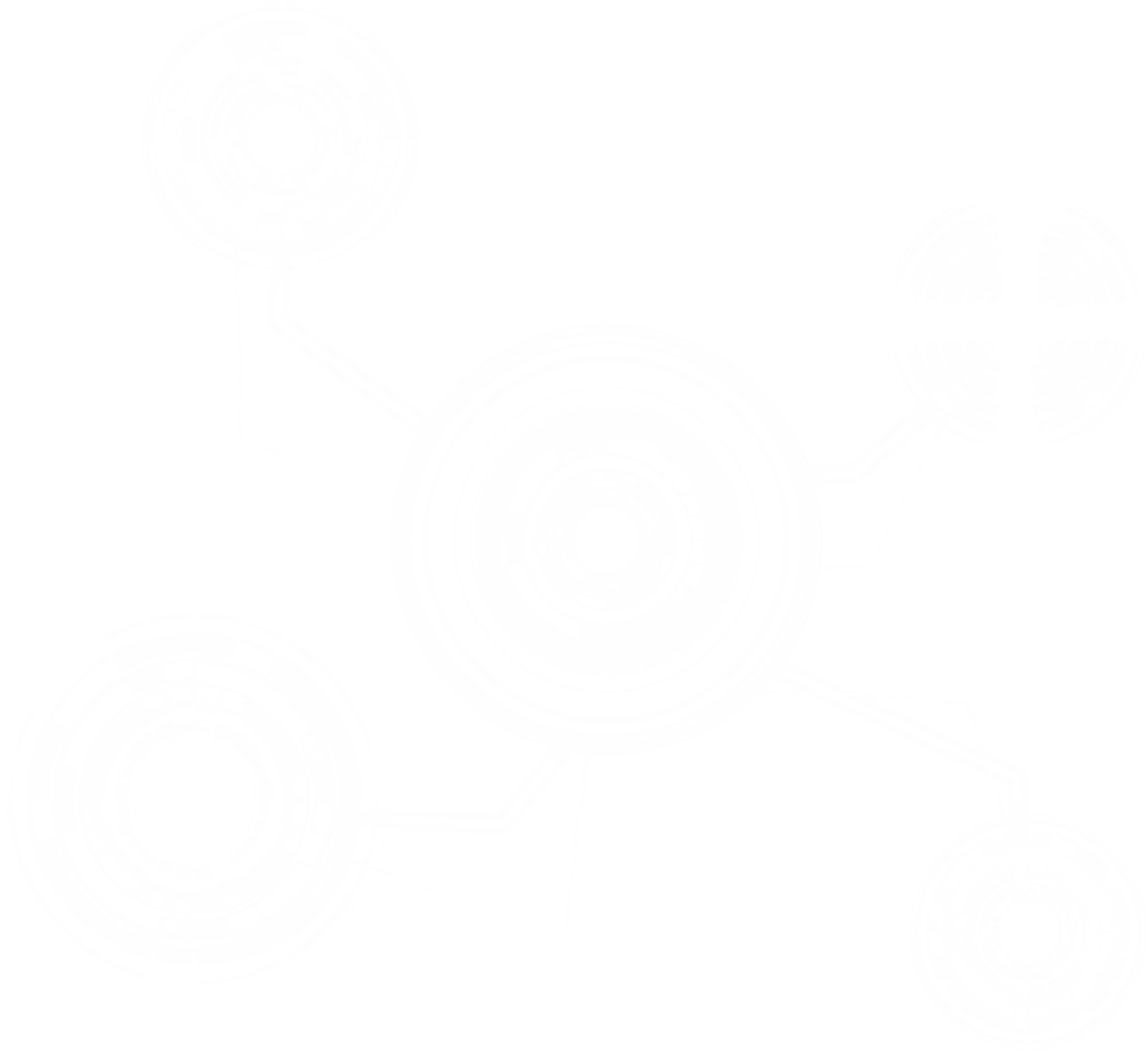 Digital Network Circles Connected on Transparent Background