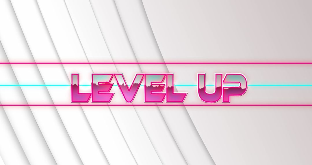 Level Up Text Overlay on Geometric Grey Background