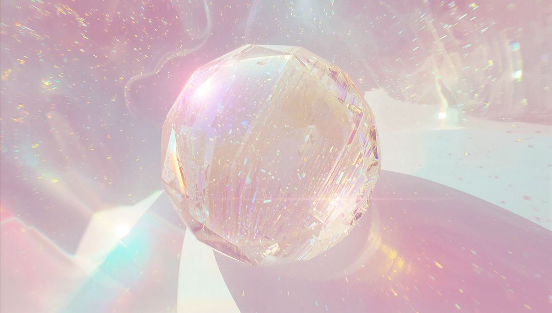 Surreal Crystal Sphere with Pastel Iridescence