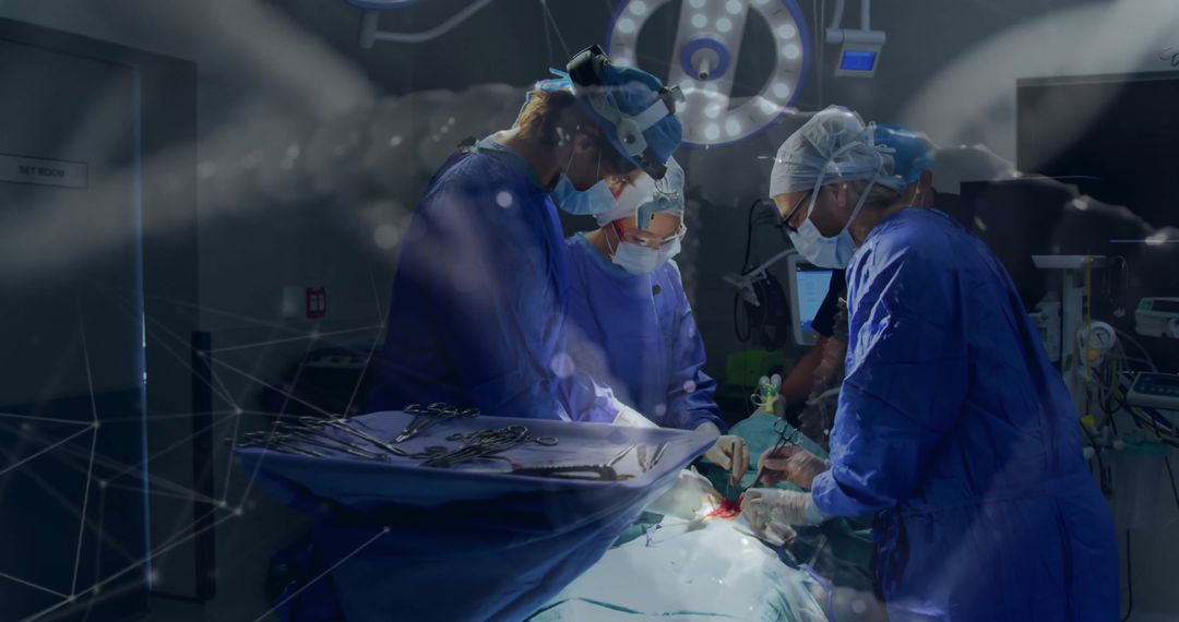 Surgical Team Performing Precision Operation with Advanced Equipment