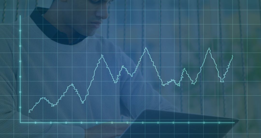 Businessman Analyzing Data on Digital Interface Chart