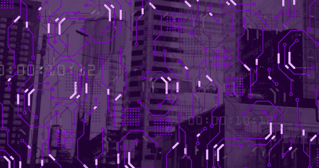 Futuristic Digital Cityscape with Virtual Connections