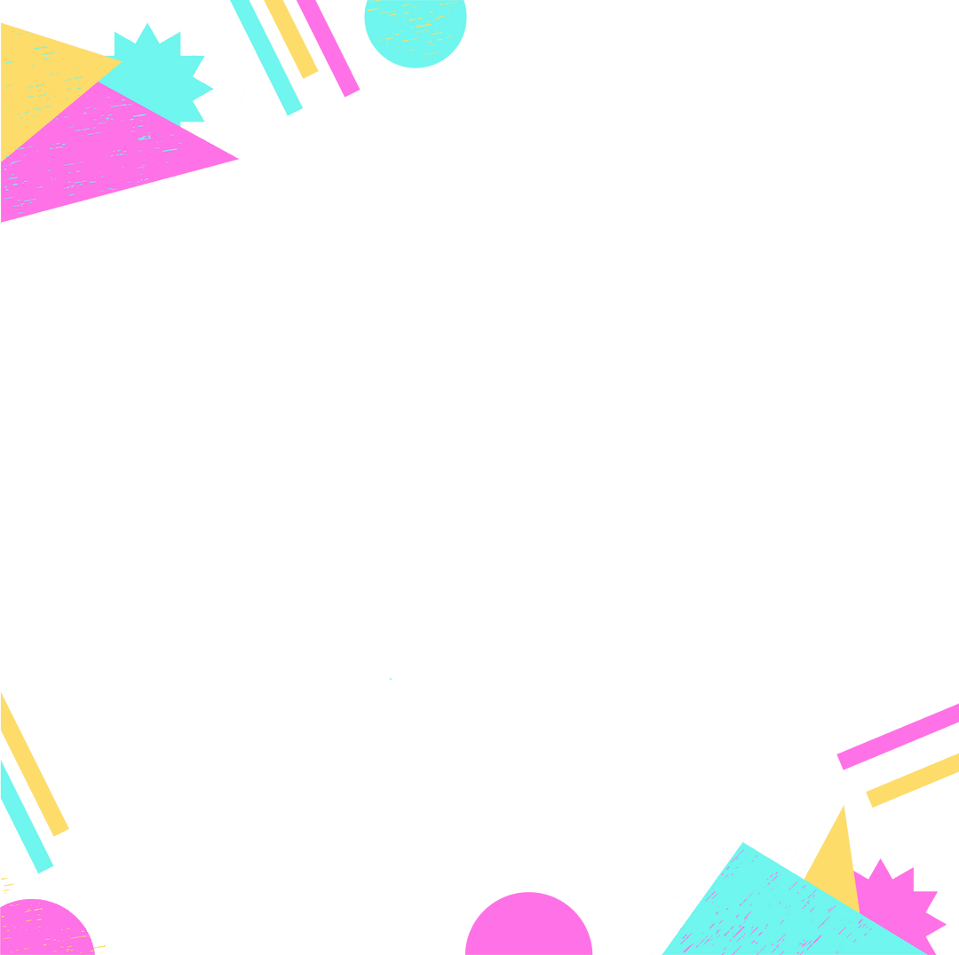 Pastel Geometric Shapes on Transparent Background with Copy Space