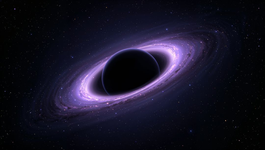 Mesmerizing Black Hole with Glowing Accretion Disk in Deep Space
