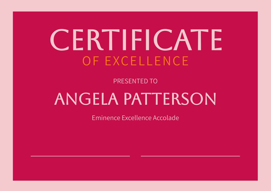 Bold Red Certificate of Excellence for Academic and Professional Achievements - Download Free Stock Templates Pikwizard.com