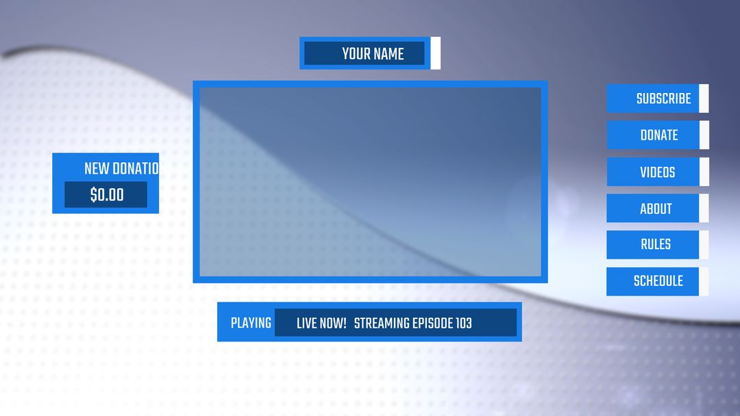Professional Blue and White Streaming Overlay Template