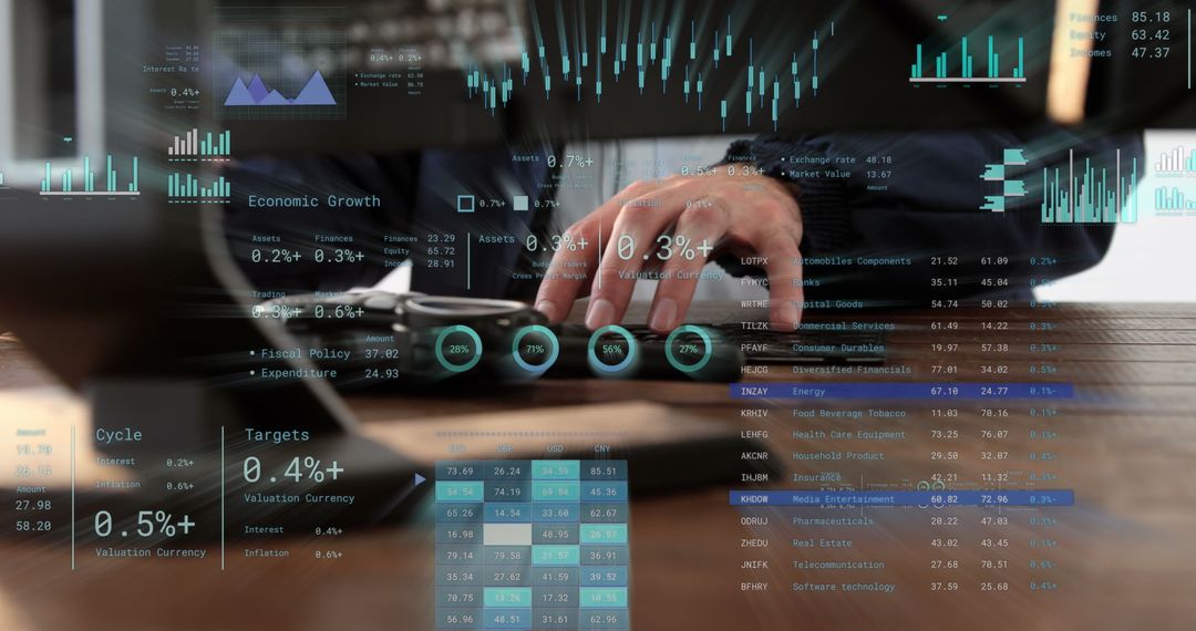 Businessman Analyzing Complex Financial Data in Office