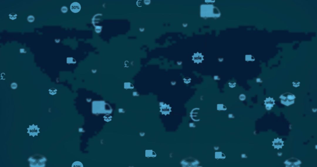 Global Networking Concept with Icons Over World Map