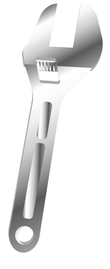 Adjustable Wrench Vector Tool on Transparent Background