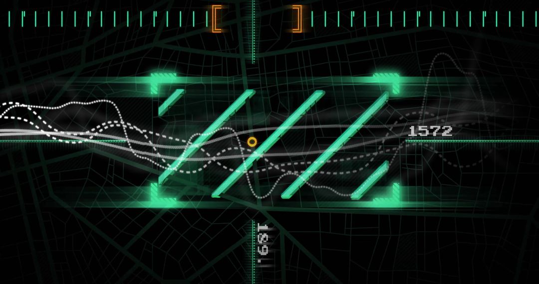 Abstract Digital Data Processing on Black Screen