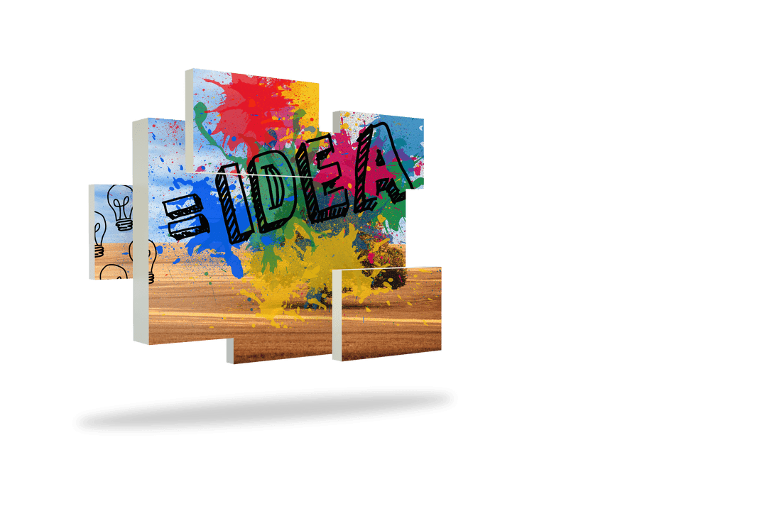 Creative Idea Word on Transparent Artistic Background