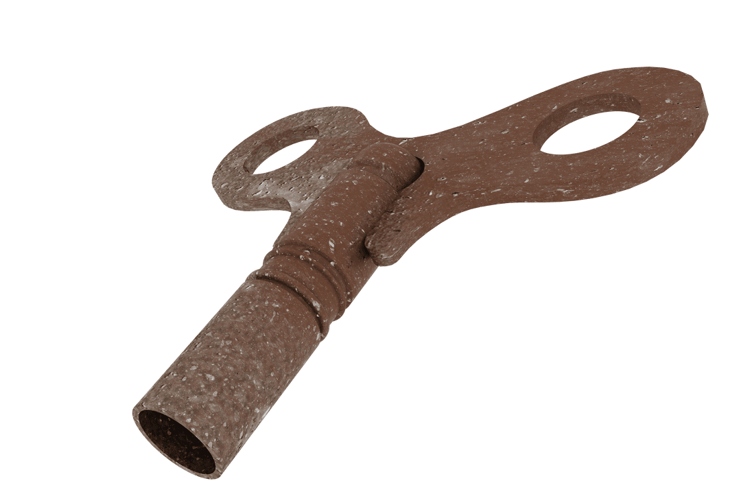 Vintage Clock Key on Transparent Background