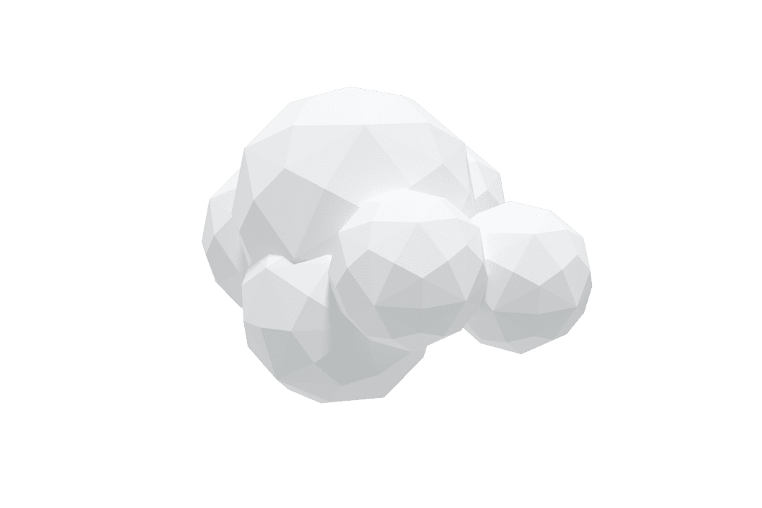 Geometric 3D White Spheres on Transparent Background Vector