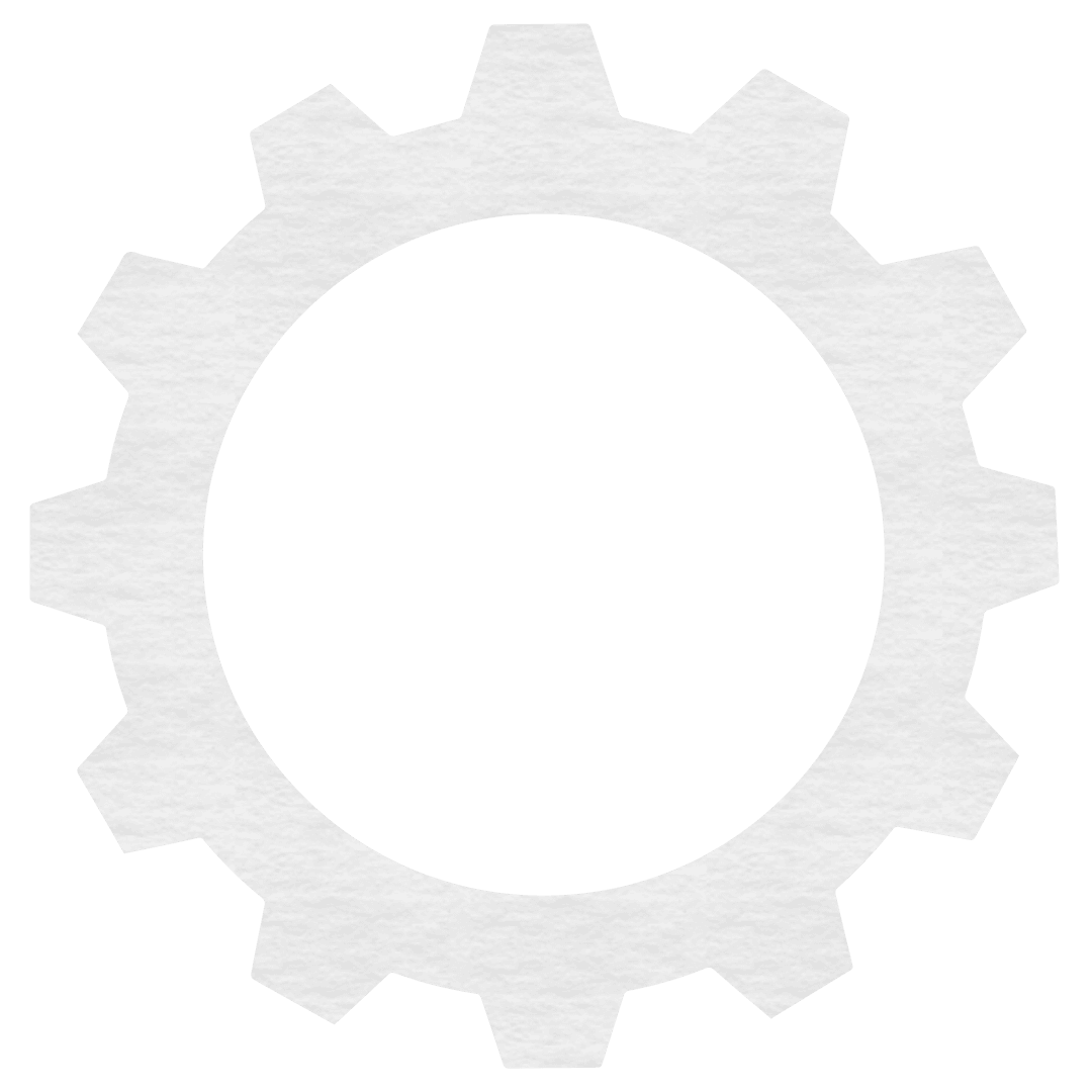 Transparent Gear Symbol on Plain Background