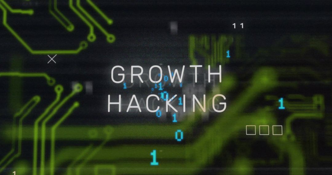 Futuristic Digital Growth Hacking Concept with Circuit Overlay