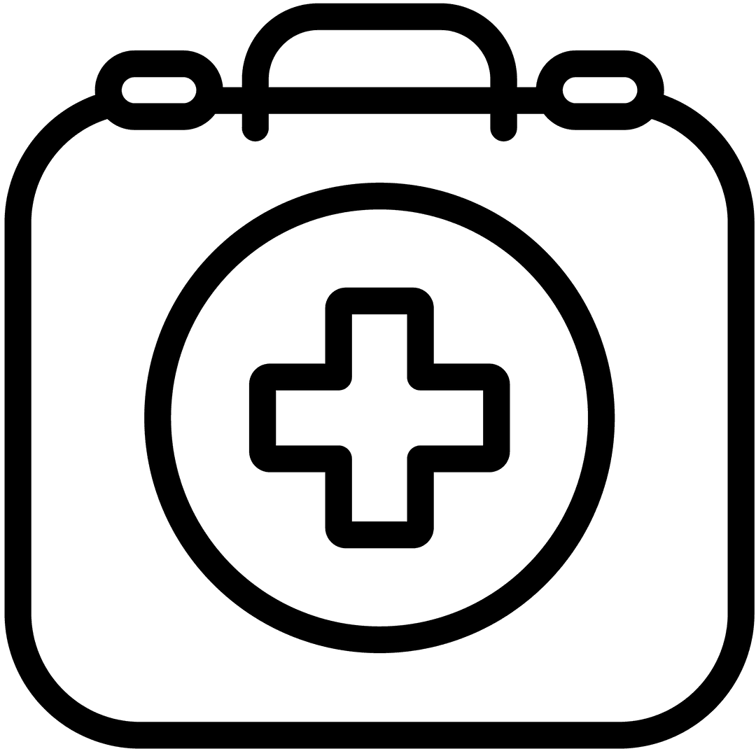 Outline of First Aid Kit on Transparent Background