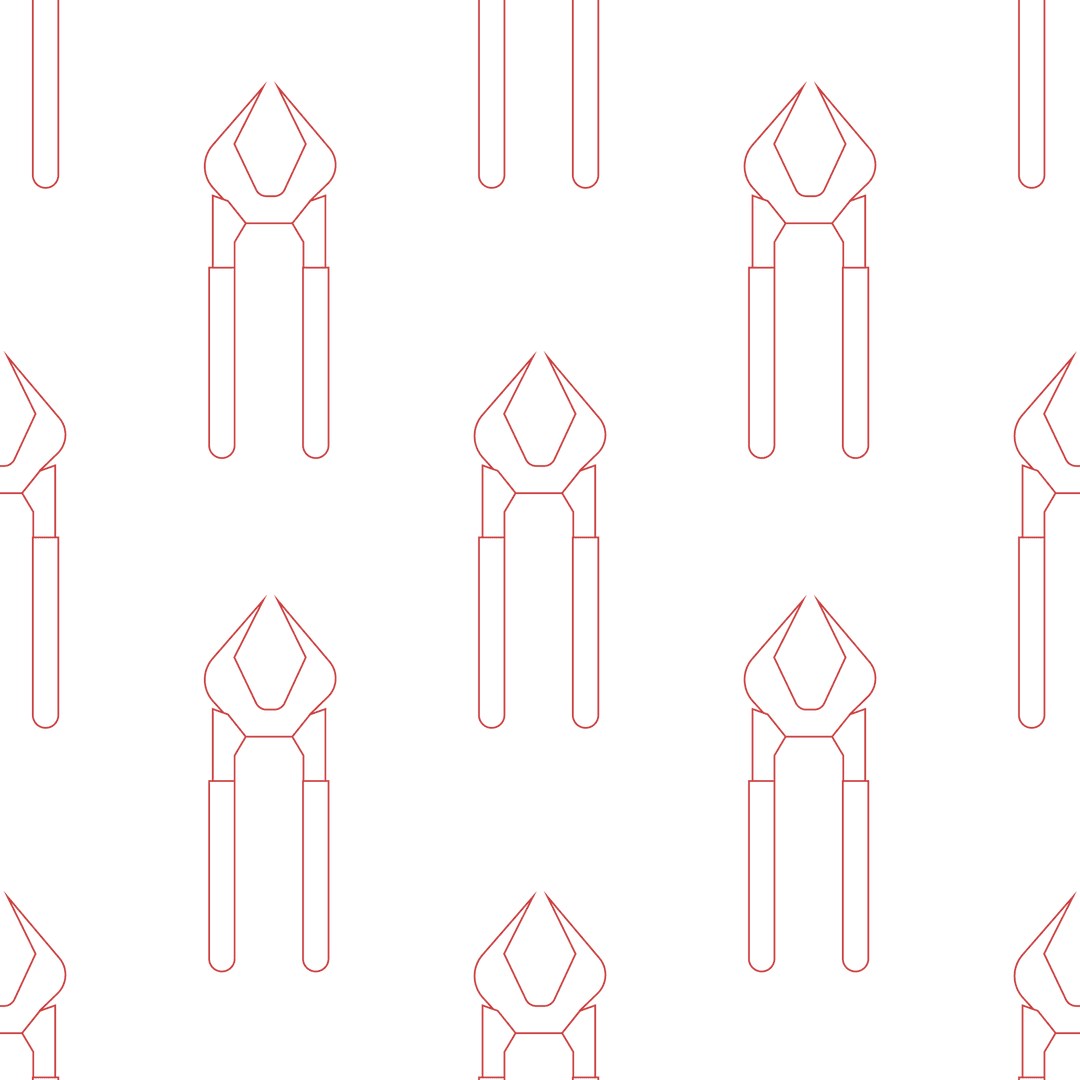 Red Pincers Pattern on Transparent Background Illustrated