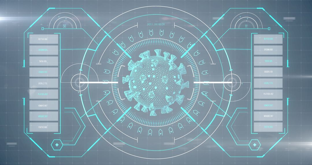 Futuristic Interface Analyzing Coronavirus Molecular Structure
