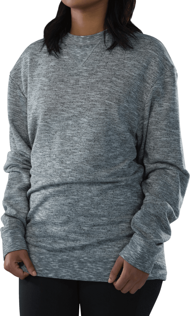 Transparent Background Casual Gray Sweater Mockup