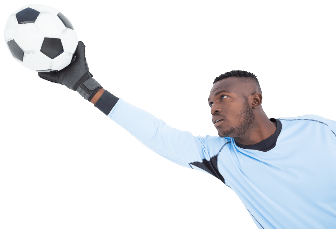 Transparent Image Goalkeeper Stretching Saving Ball Motion
