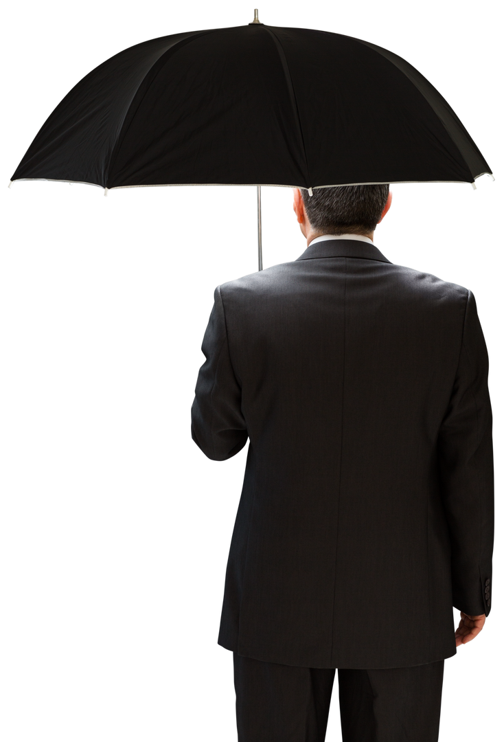 Transparent mature businessman holding umbrella wearing suit - Download Free Stock Images Pikwizard.com