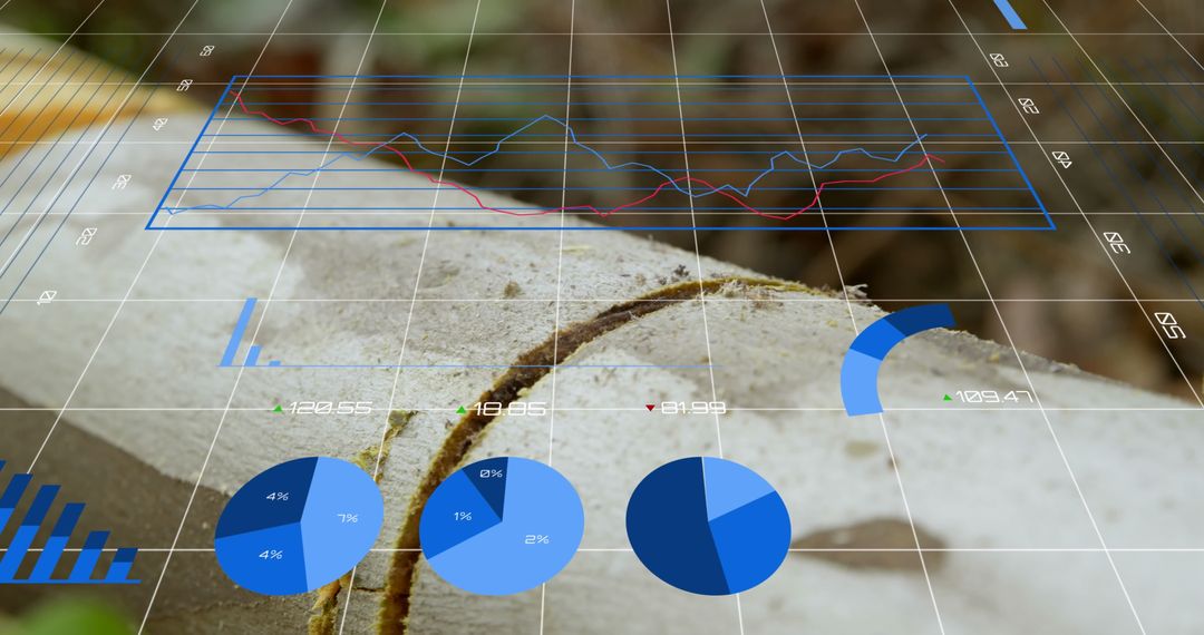 Financial Data Visualization with Overlapping Charts on Grid