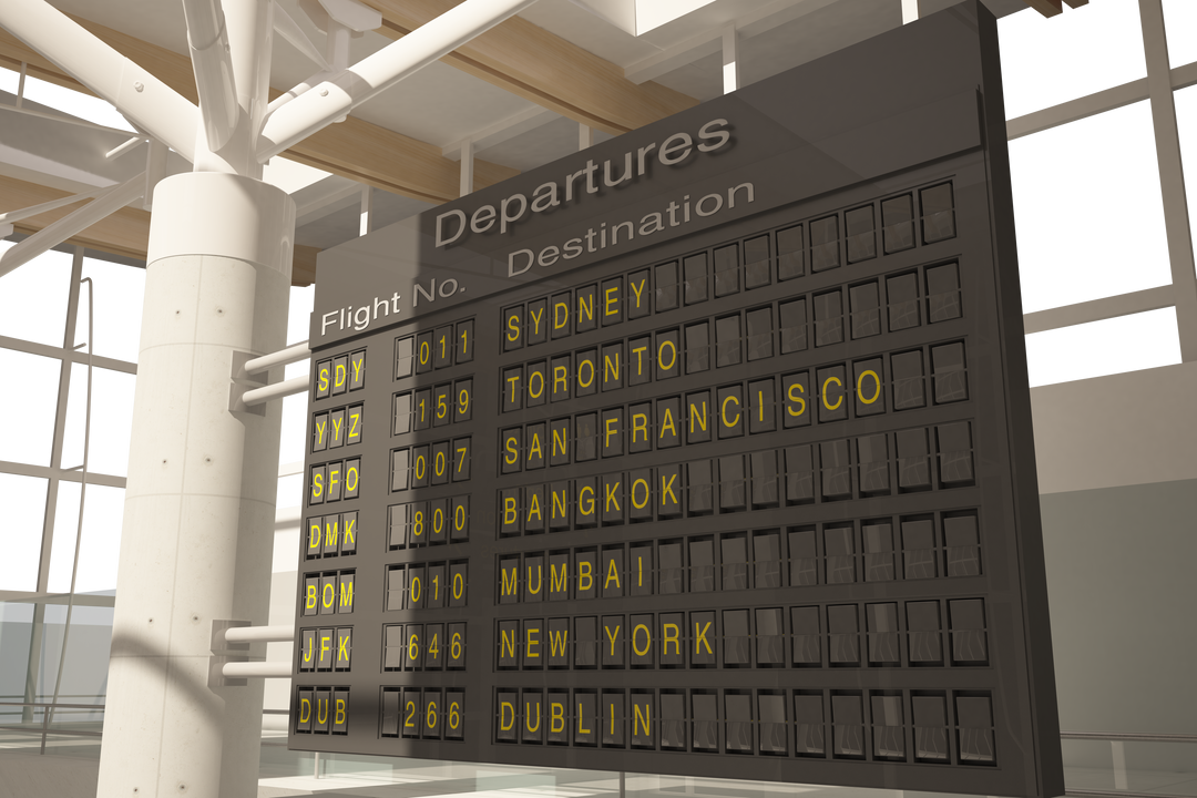 Transparent Airport Terminal Departure Board Vector Illustration - Download Free Stock Images Pikwizard.com