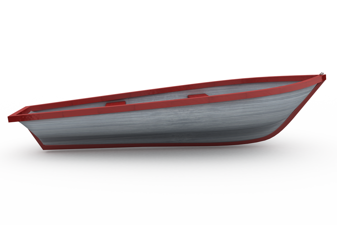 Transparent Red and White Empty Boat Isolated on Plain Background - Download Free Stock Images Pikwizard.com