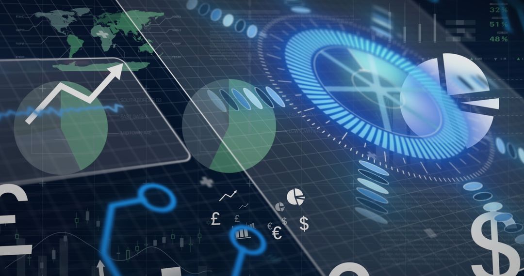 Global Data Processing and Analysis Concept Illustration