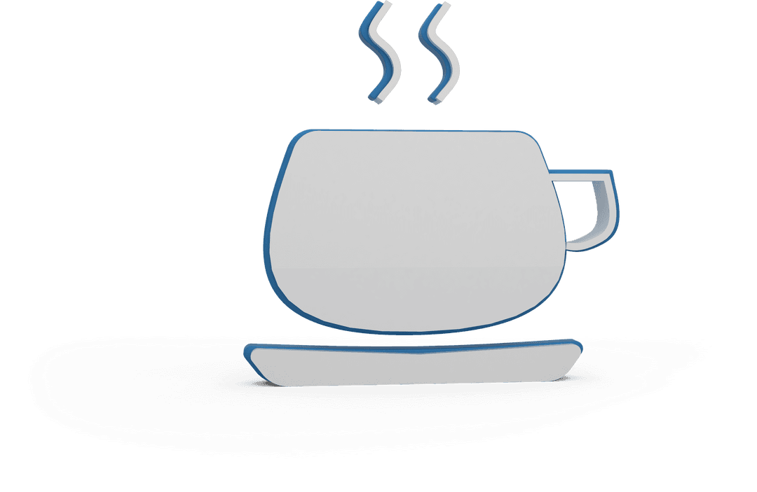 Transparent Coffee Cup with Steam Icon Design Illustration