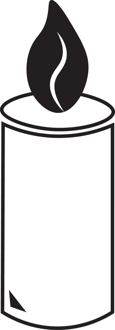 Black Candle Illustration on Transparent Background in Vector Style