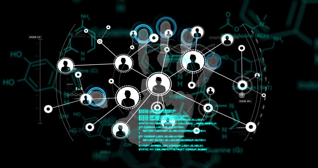 Biometric Data and Network Connections Abstract Concept